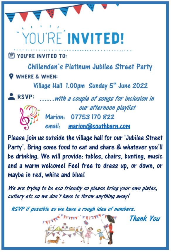 Chillenden Street Party poster