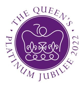 Purple crown logo with text "The Queen's Platinum Jubilee 2022"